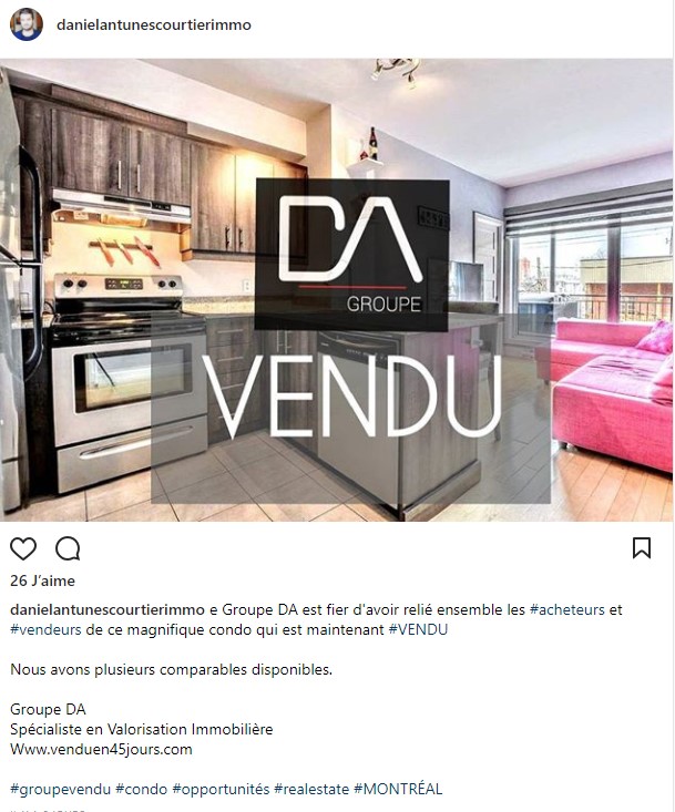 instagram bien vendu immobilier